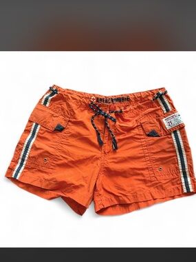 Y2K Abercrombie & Fitch Orange Drawstring Cargo Short